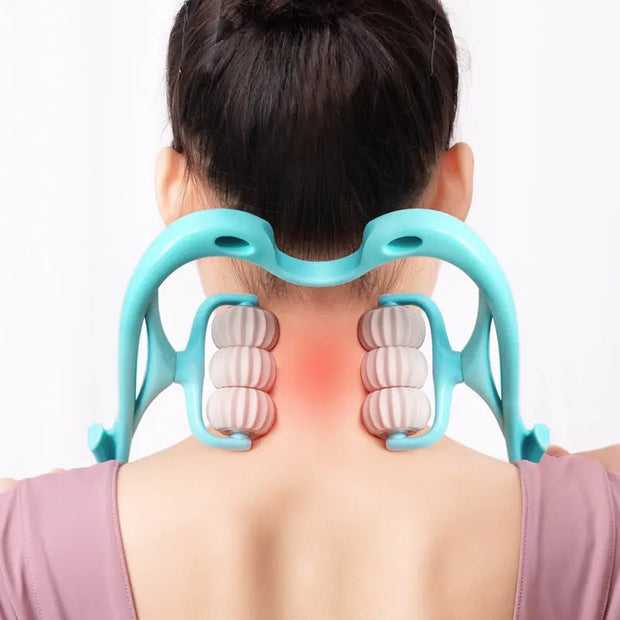 Multifunctional Six-wheel  Manual Neck Massager Massage Relieve Roller Massage Tool null