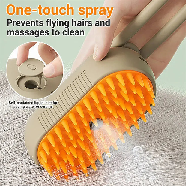 Cat Steam Brush Steamy Dog Brush 3 In 1 Electric Spray Cat Hair Brushes For Massage Pet Grooming Comb Hair Removal Combs Steam Pet Brush null