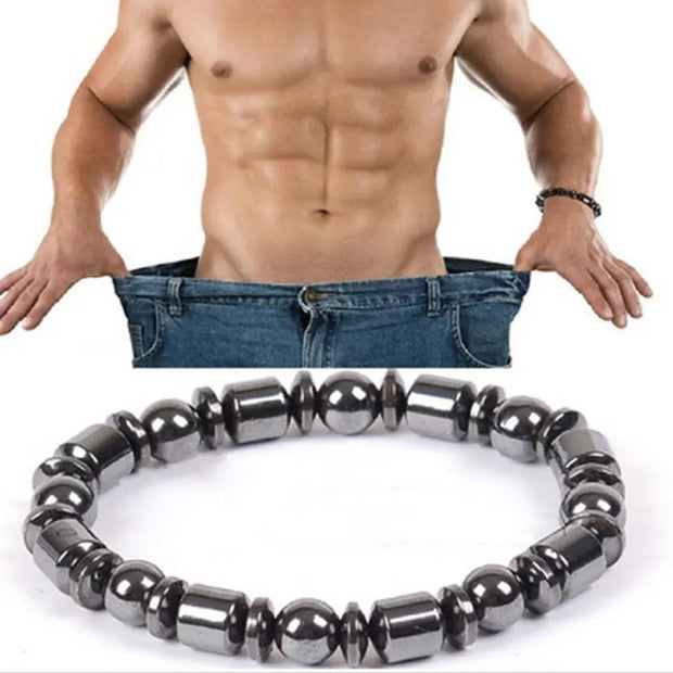 Man showing off a waist trainer with a close-up of the waist trainer on a white background.