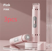 Dual-Head Electric Shaver Painless Women's Epilator Bikini Hair Removal Device Automatic Hair Trimmer in pink color.