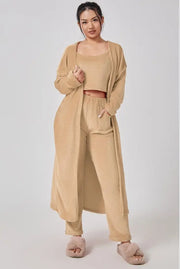 Cozy Pajama Set, 3 Piece Lounge Set, Cute Loungewear, Warm Suit Sets, Matching Set, Lounge Set, 3 Piece Pant Sets, Women Winter Dress null
