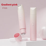 Dual-Head Electric Shaver Painless Women's Epilator in gradient pink for bikini, facial, legs, and underarm hair removal.