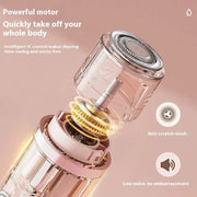 Dual-Head Electric Shaver Painless Women's Epilator Bikini Hair Removal Device close-up showing motor and blade details
