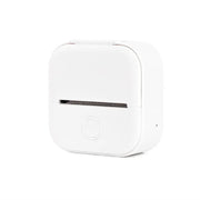 White electronic device with a black component on a white background