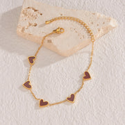 In Love Bracelet Stainless Steel Dripping Heart Bracelet Fashion Valentine's Day Jewelry Gift in gold with heart charms